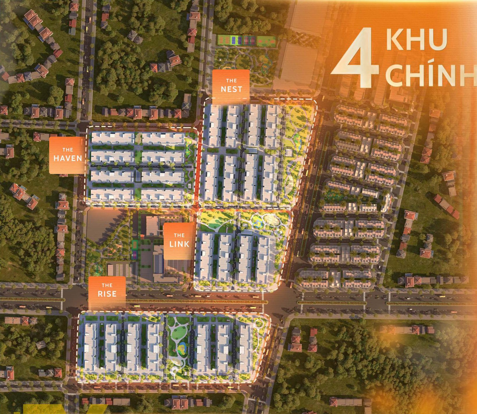 Phối cảnh tổng thể Khu Hạnh Phúc — Happy Home Tràng Cát